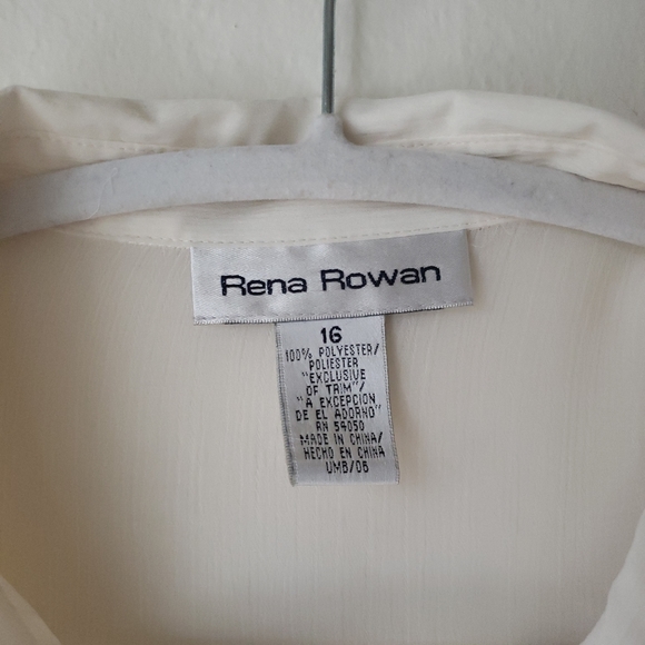 Vintage Gauzy Sheer Cream Blouse 90's Button Down - Picture 10 of 12